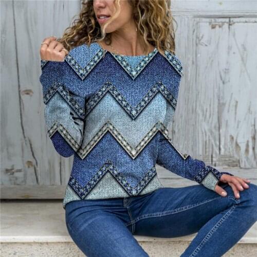 Fall 2021 New Fashion Loose Oversized Womens T-shirt Retro Printing Long-sleeved T-shirt Women Casual Streetwear Plus Size Tops