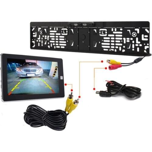 Car European License Plate Frame Infrared Camera Long License Plate HD Rear View Camera Foreign License Plate Frame Camera