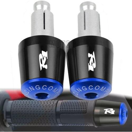 R1 LOGO CNC Motorcycle Handle Grips Cap Hand Bar End Handlebar For Yamaha YZFR1 YZF-R1 203 2004 2006 2005 2007 2008 2009 2010