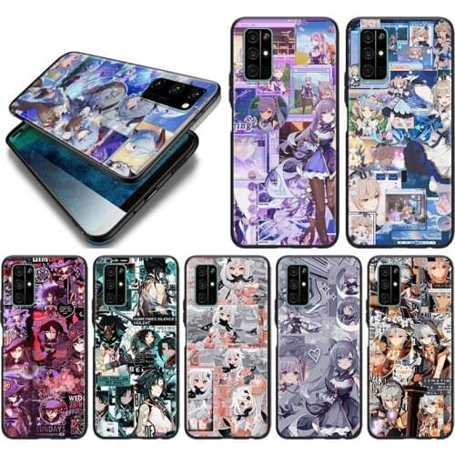 Genshin Impact Silicone Cover For Huawei Honor 10i 10 9C 9A RU 9X 9N 9S 9 Pro Lite Play 3E V9 Black Phone Case