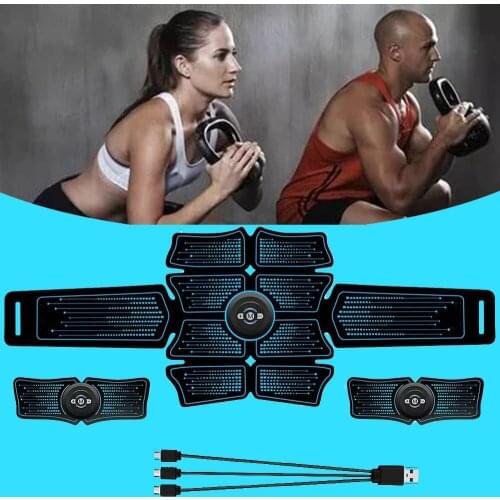 Gym Stimulator Muscle Toner ABS Press Trainer Abdomen Electrostimulation USB Charged Fitness Home Workout Muscle Toning Belt