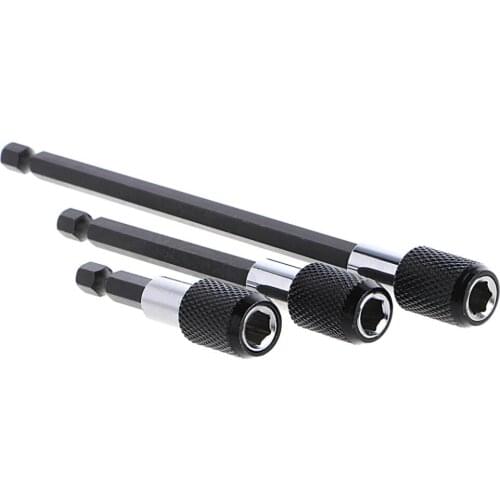 3 Pcs 1/4'' Hex Quick Release Screwdriver Bit Holder Extension Bar 60-150mm Hand Tools