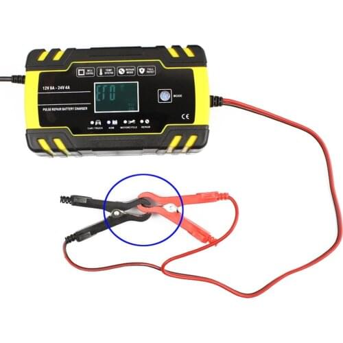 Universal Car Battery Charger 12V 8A 24V 4A Smart Fast Charging for AGM GEL WET Lead Acid Battery Charger LCD Display