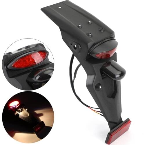 Areyourshop Universal for Yamaha R1 R6 for Suzuki for Kawasaki LED Rear Fender Brake Tail Light Off-road Motorcycle Dual Sport