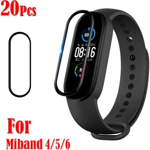 20Pcs/Pack For Mi Band 6 5 Protector Film 3D Full Cover For Xiaomi Mi Band 4 5 Screen Protector for MiBand 5 6 Protective Film