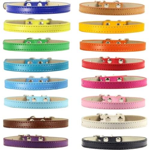 1pc Cat Accesories Pink PU Leather Safety Personalized Chihuahua Necklace Small Cat Leash Cat Harness Cat Collar Puppy Collar