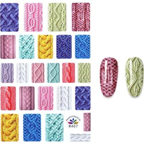 1PCS Sweater Manicure Clothing Texture Pattern Stickers for Nails Nail Art Decoration Adhesive Sticker Tips