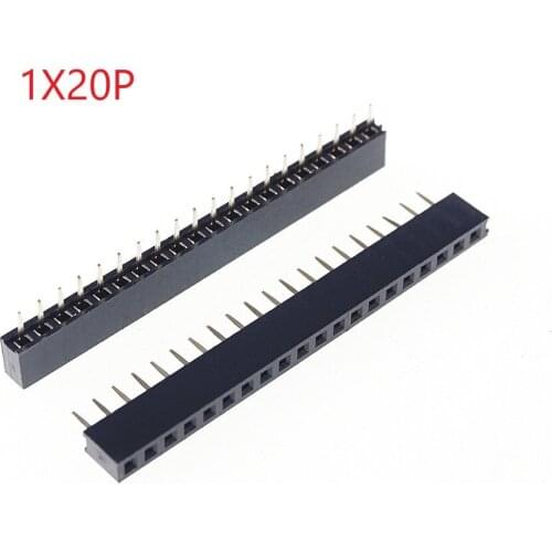 1000pcs 1x20 P 20 Pin 2.0 mm PCB Female Header Pin Headers Single row Straight Through Hole Insulator height 4.30mm Rohs Reach