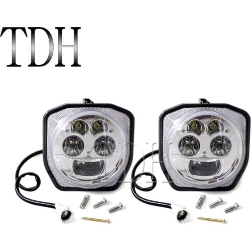 Motorcycle 2PCS LED Headlight ATV UTV Headlamp Projector Light Beam For Yamaha ATV GRIZZLY 4WD 700 EPS 2016-2017