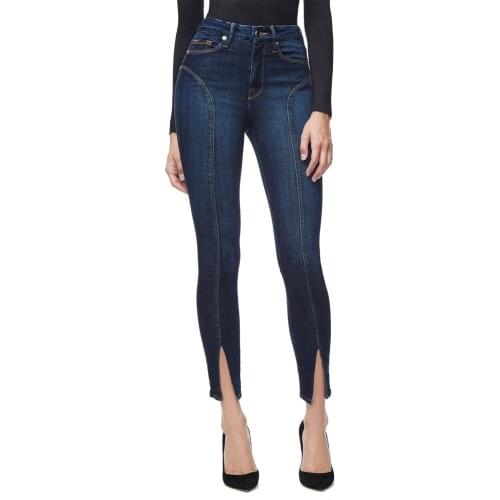 2018 Denim Jeans Woman Plus Size Split High Waist Pants Streetwear Blue Push Up Jeans Causal Skinny Mom Jeans Femme