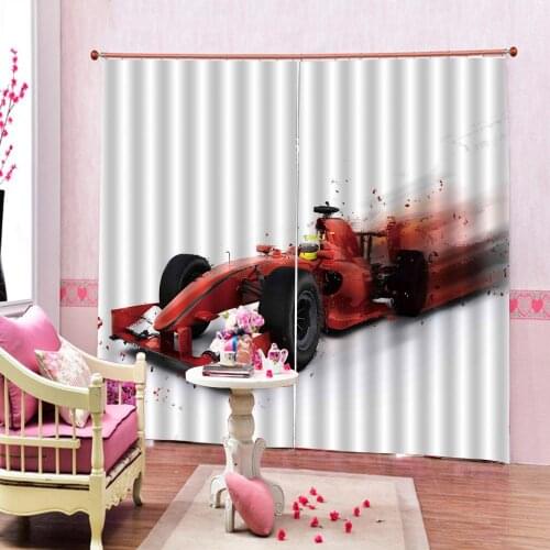 3D Curtain Bedroom Childrens entertainment car terylene curtain For Living room Blackout Curtains Custom any size