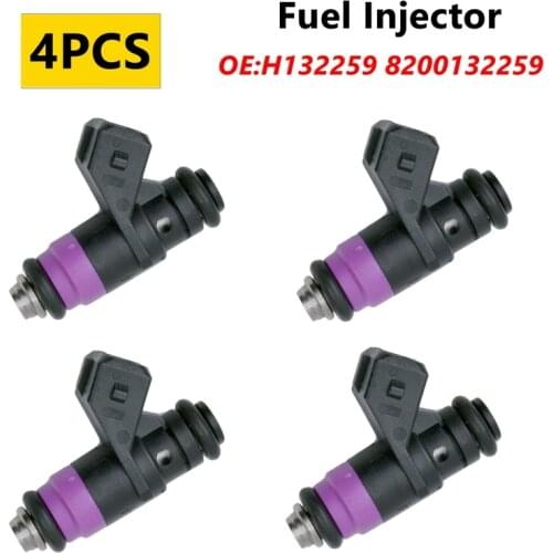 4PCS Fuel Injector For Renault Megane 1.6 16v 31 T. KM Replacement Nozzle Injection Petrol H132259 8200132259