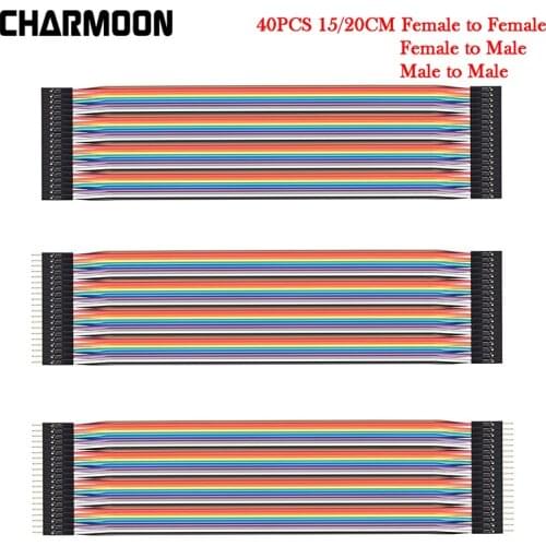 40pcs 15cm/20cm Dupont Line Breadboards Jumper Wires Male to Male/Female to Male /Female to Female Dupont Cable for arduino DIY