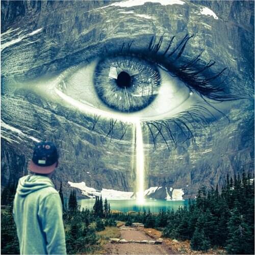 Eye tear & lake 5D diy diamond embroidery picture of rhinestones diamond painting mosaic wall paint home decor needlework AS897