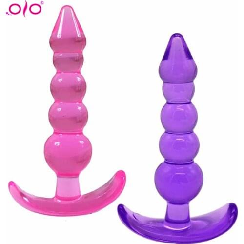 OLO Anal Beads Jelly Anal Plug Butt Plug G-spot Prostate Massager Silicone Adult Sex Toys For Woman Men Gay Erotic Products