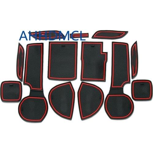 Car Anti-Dirty Pad Door Groove Gate Slot Cup Armrest Storage Pad Anti-Slip Mat For Suzuki S-Cross