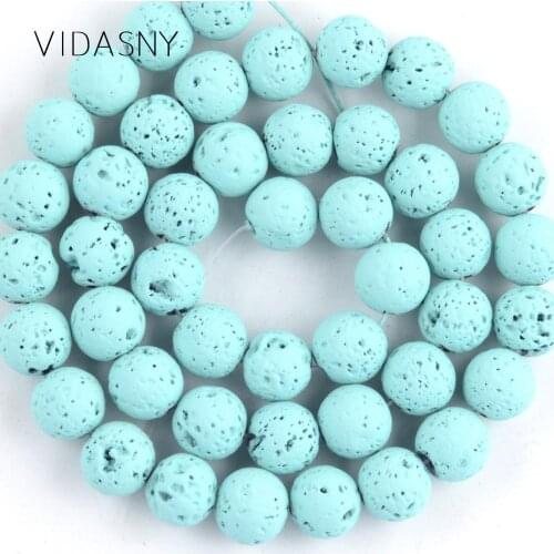 Lake Blue Lava Hematite Natural Minerals Stone Beads For Jewelry Making Round Spacer Beads 4 6 8 10mm Diy Bracelet Necklace 15"