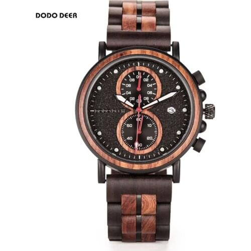 Fashion Mens Watches Quartz Uhren Herren часы мужские Metal Timer Chronograph Wristwatch Male Date Display Gift Box Dropship