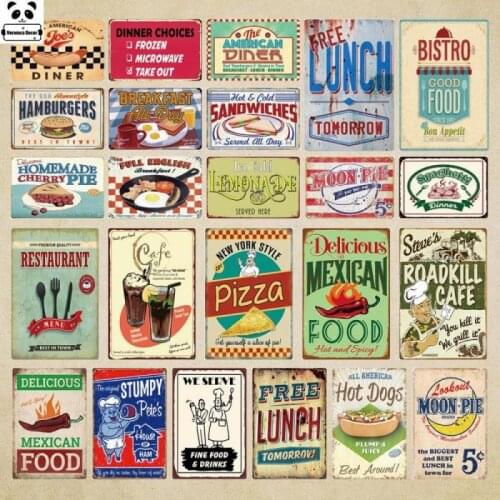 Cafe Bistro Decor Vintage Tin Sign Retro Metal Sign Plaque Metal Vintage Wall Decor For Dining Room Decorative Metal Plate