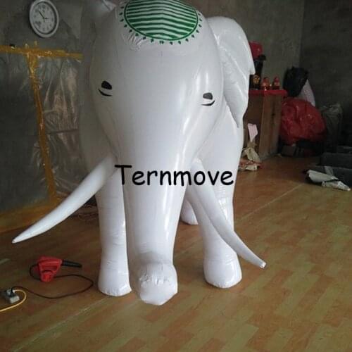 Giant inflatable elephant replica,large inflatable pvc elephant, ourdoor pure white inflatable cartoon for advertising