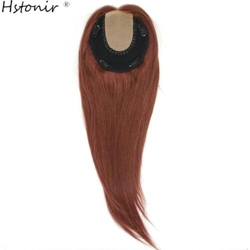Hstonir European Remy Hair Topper Jewish Toupee 6x6" Crown Hair Piece Protesis Wiglet Kippah Fall Kosher TP26