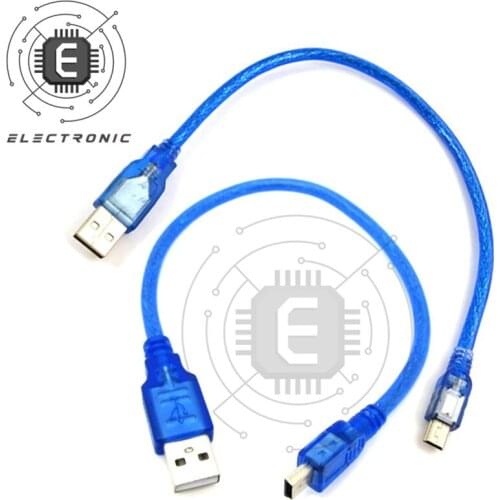 2PCS/Lot 30CM USB 2.0 A Male to Mini B 5pin Male PC Mac Data NANO/XBEE Cable