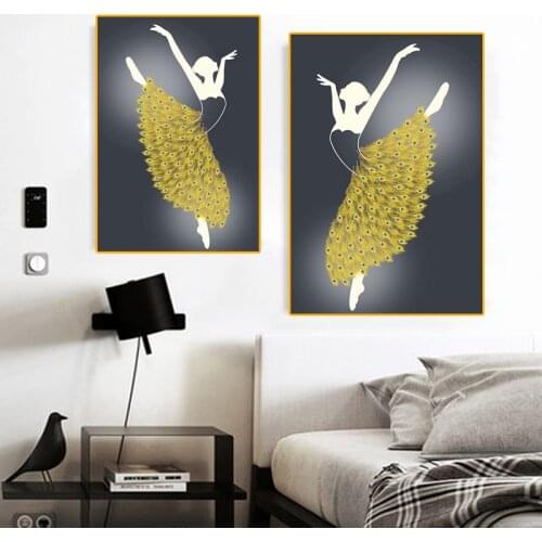 Abstract Dancing Girl Canvas Painting Dance Art Posters and Prints Wall Pictures Nordic Simplicity Living Room Home Decoration