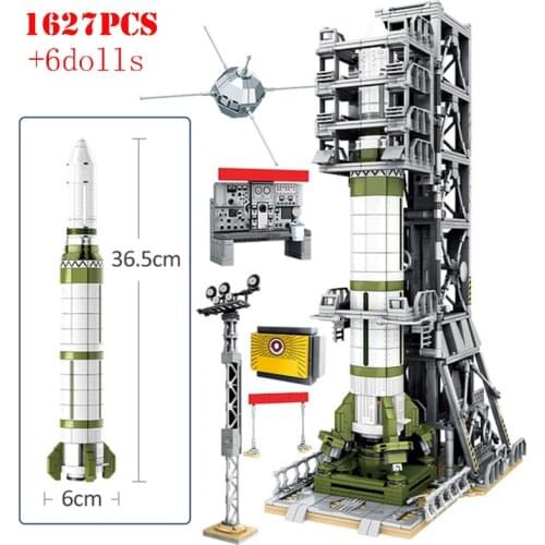 Space Artificial Satellite Rocket Building Blocks Astronaut Figures City Aerospace Technical Bricks Educational Toy For Children