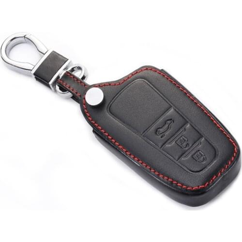 Leather Car Key Case holder For Toyota Camry 2017 2018 CHR C-HR Prius Corolla RAV4 3 Buttons Auto Smart Remote Protection Cover