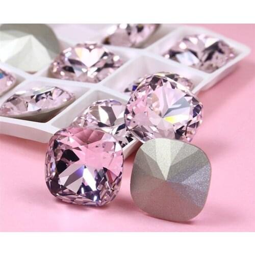 K9 Glass Crystal Opal 10mm Square 30pcs Pointed Back Strass Rhinestones For Clothes Nail Art Decorations Stones And Crystals