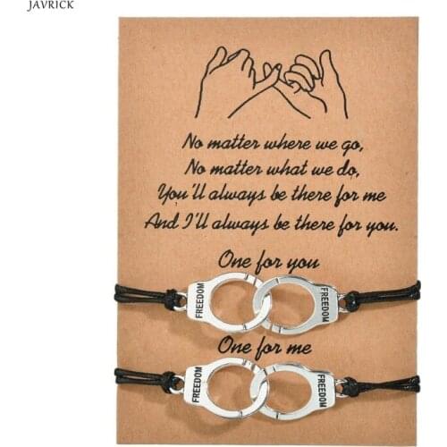 Handmade Police Officers Handcuffs Freedom Justice Charm Fashion Bracelets Friendship Couple Lover Bracelets Kit Unisex