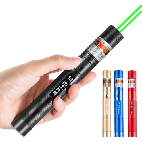 Powerful 532nm Green Laser Sight laser pointer Powerful Adjustable Focus Lazer with laser pen Head Burning Match