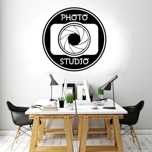 Photo Studio Sign Wall Sticker Camera Art Design Business Office Room Window Decals Removable Decor Murals Interior Deisgn 2087