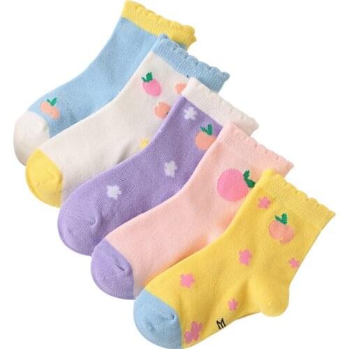 2022 Baby Socks For Kids Girls Boys 5Pairs/lot Cotton Cartoon Autumn Toddler Knitted Socks Newborn Baby Clothes Accessories 0-9Y