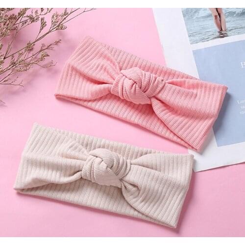 Baby Headbands Girls Elastic Cotton Hairband Knot Wide Headwrap Kids Turban Soft Headwear Children Toddler Hair Accessories