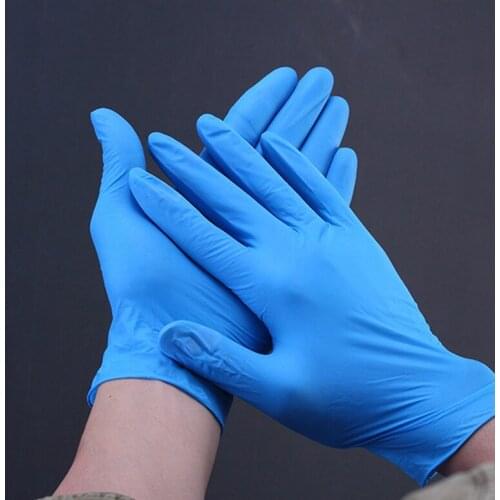 100PCS/bag Comfortable Blue Nitrile Disposable Rubber Gloves For Home Food Cleaning Mechanic Laboratory Safety Work WWO66