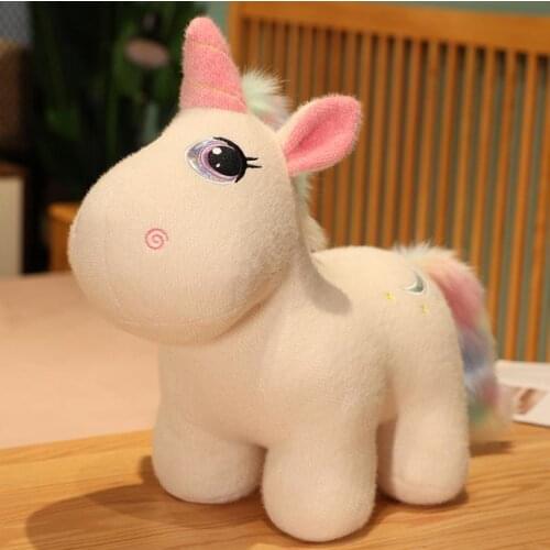 Plush Toys Rainbow Unicorn Shaped Doll Stuffed Toys Indoor Ornament Nice Gift for Women 30cm
