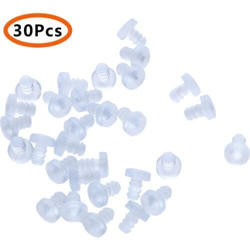 30 Pcs Clear Rubber Glass Table Top Spacers Anti Collision Embedded Soft Stem Bumpers for Table Furniture Cabinet Door