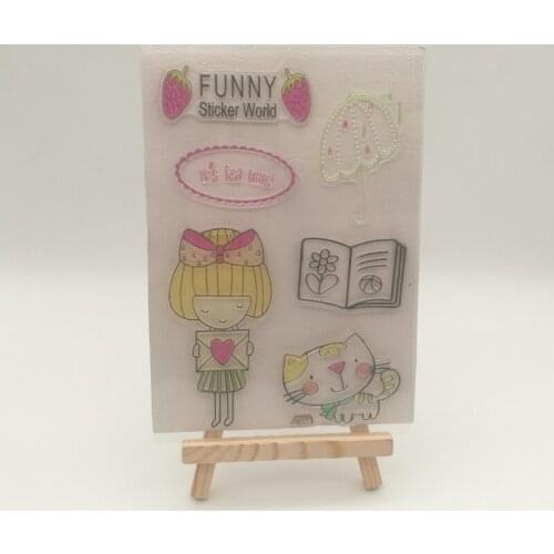 Girl cat Transparent stencil for DIY Scrapbooking Card Making/Kids Christmas Fun Decoration Supplies