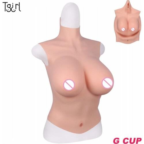 Realistic Silicone G Cup Half Body Silicone Breast Forms Drag Queen Headwear Crossdressers Transgender Transvestite