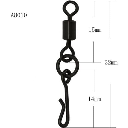 Carp fishing swivels Rolling Fishing Lengthen Swivels with single ring and Q shape snap carp fishing Accessories connector