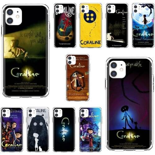 Silicone Shell Cover For Samsung Galaxy A12 A31 A41 A51 A71 A20e A21s M30 A10 A30 A40 A50 A60 A70 Cartoon-Coraline-Movie-Art