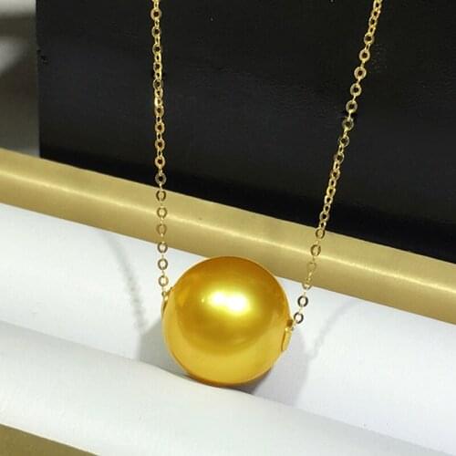 Sinya High quality Real Southsea gold pearl necklace 18k Au750 gold chains 8-12mm Single south pearls necklace for women Mother