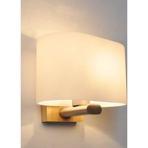 Nordic Modern Simple LED Bedroom Bedside Wall Lamp Creative Living Room Decor Wall Light study Aisle Glass Wooden Light Fixture