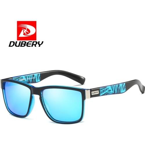 DUBERY Vintage Polarized Mirror Sunglasses for Women Men Designer Fashion Blue Sun Glasses UV400 Eyewear Square Wholesale 2020