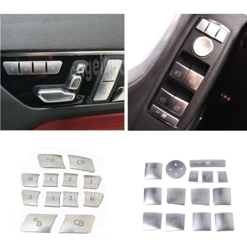 Car Styling Window Glass Lift Button Trim Cover Sticker Fit For Mercedes Benz A B C E GLA CLA GLK GLE ML GL Class W204 W212