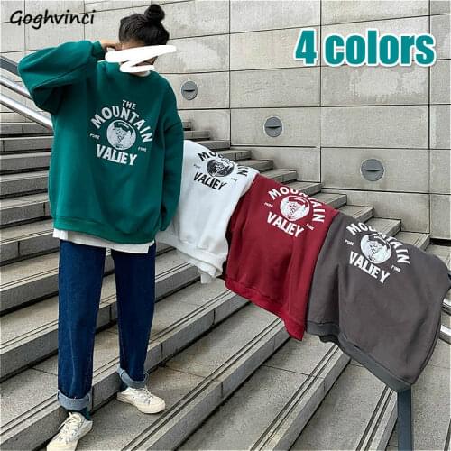 Hoodies Sweatshirts Women Printed Korean Style Loose BF Oversize Spring Autumn All-match Streetwear Kpop Hoodie Ulzzang Fashion