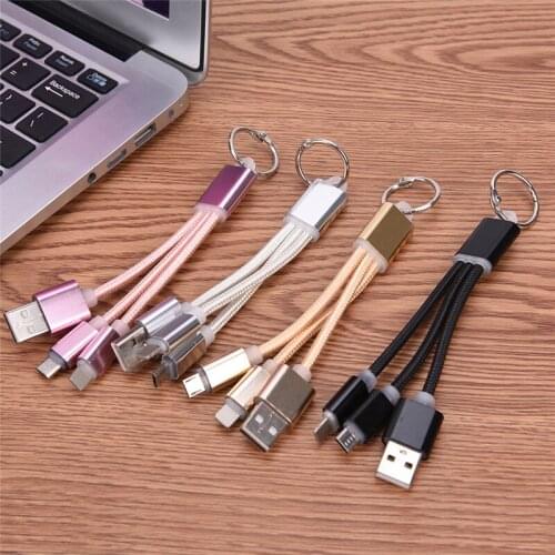 Universal Phone Connector Charging Data Line 2 In 1 Multiple Alloy Key Chain