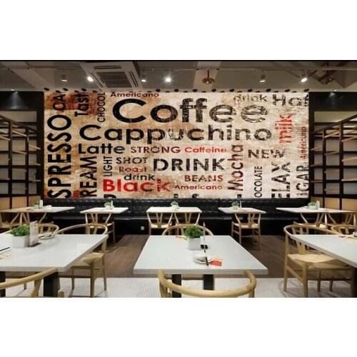 Custom vintage wallpaper, 3D nostalgic coffee letters for the living room bedroom TV background wall vinyl papel de parede