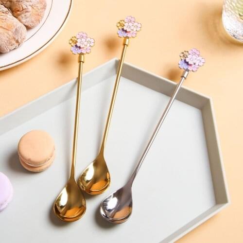 Cherry creative cocktail cherry family long handle mixer long handle ice spoon ice cream spoon dessert spoon